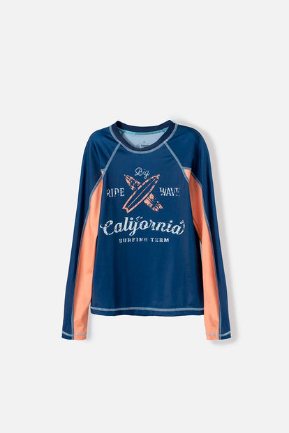  CAMISETA DE BAÑO MIC MANGA LARGA AZUL PARA NIÑO