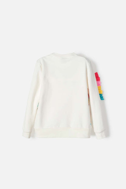 BUZO DE MIC ESTAMPADO BLANCO PARA NIÑA