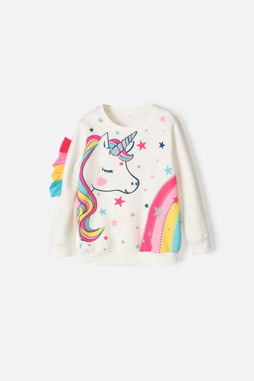 Card slide image -  BUZO LITTLEMIC DE CUELLO REDONDO MARFIL PARA NIÑA DE 2T A 5T