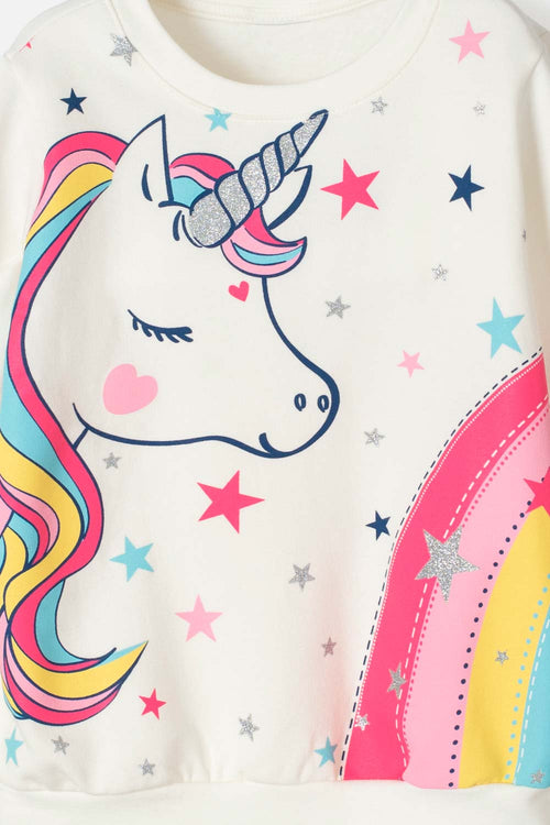 Card slide image -  BUZO LITTLEMIC DE CUELLO REDONDO MARFIL PARA NIÑA DE 2T A 5T