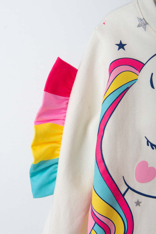 Card slide image -  BUZO LITTLEMIC DE CUELLO REDONDO MARFIL PARA NIÑA DE 2T A 5T