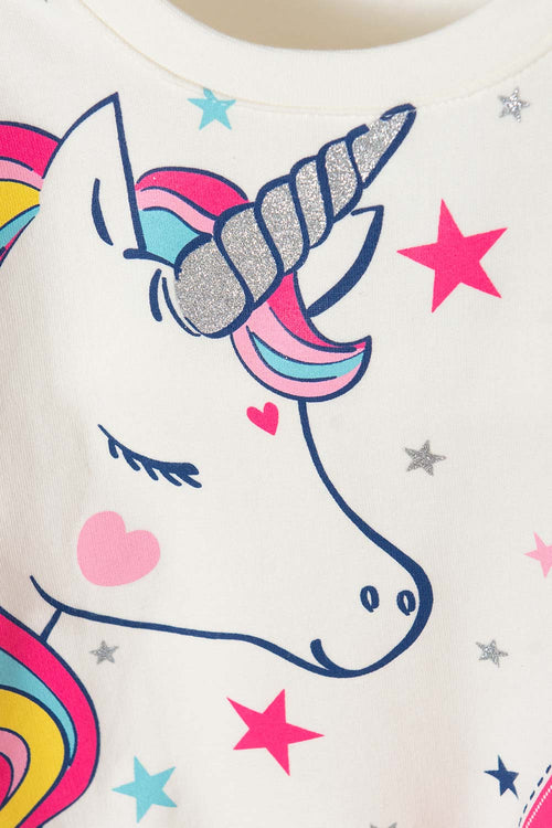 Card slide image -  BUZO LITTLEMIC DE CUELLO REDONDO MARFIL PARA NIÑA DE 2T A 5T