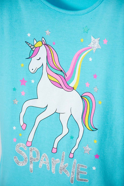 CAMISETA DE MIC MANGA CORTA AZUL PARA NIÑA