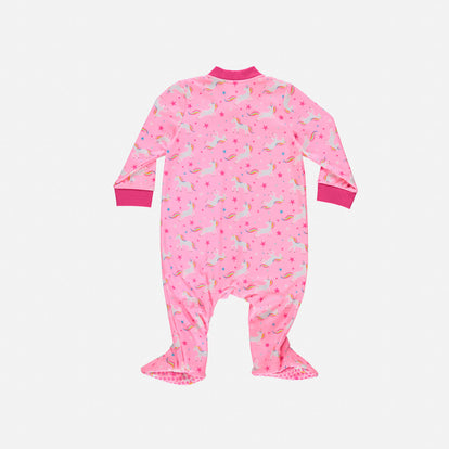  PIJAMA DE LITTLEMIC DE MANGA LARGA ROSADO PARA BEBE NIÑA
