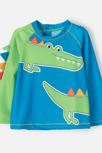 CONJUNTO DE BAÑO  LITTLEMIC  MANGA LARGA VERDE Y AZUL PARA BEBÉ NIÑO