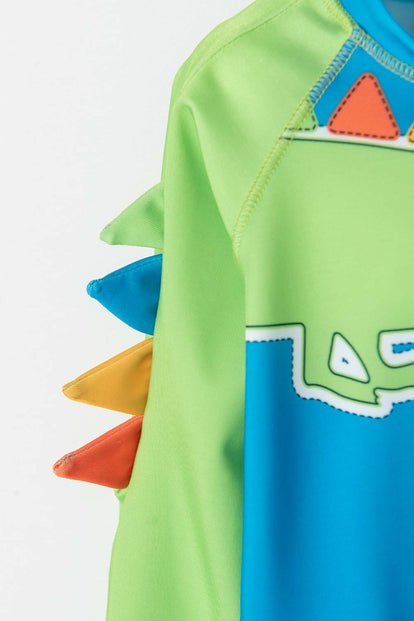 CONJUNTO DE BAÑO  LITTLEMIC  MANGA LARGA VERDE Y AZUL PARA BEBÉ NIÑO