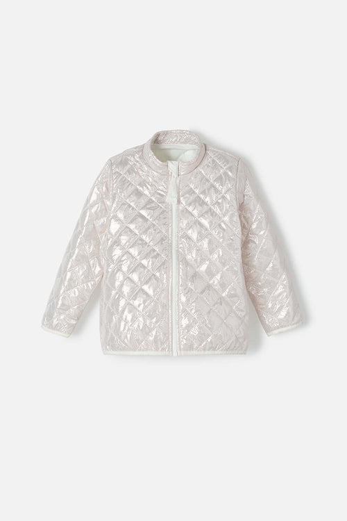 CHAQUETA LITTLEMIC EFECTO BRILLANTE ORO ROSA PARA NIÑA 2T A 5T