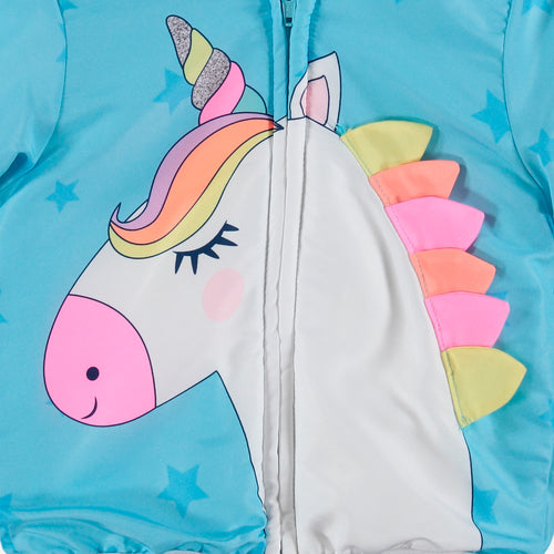 Card slide image -  CHAQUETA LITTLEMIC AZUL CON CAPUCHA PARA BEBÉ NIÑA