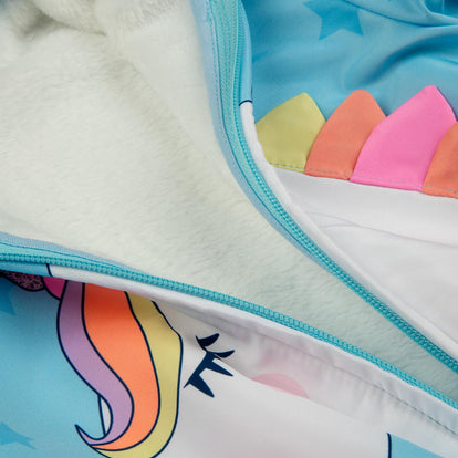 CHAQUETA LITTLEMIC AZUL CON CAPUCHA PARA BEBÉ NIÑA