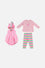 CONJUNTO LITTLEMIC X3 PIEZAS ROSADO PARA BEBÉ NIÑA