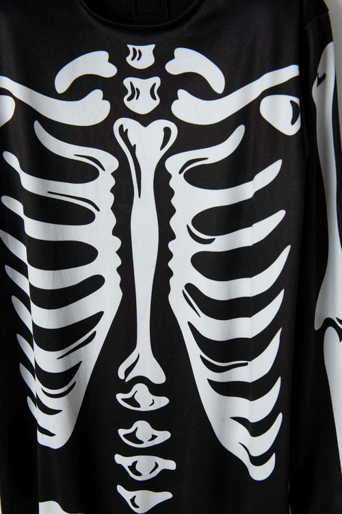 ENTERIZO MANGA LARGA DE CALAVERA CON ANTIFAZ PARA NIÑO