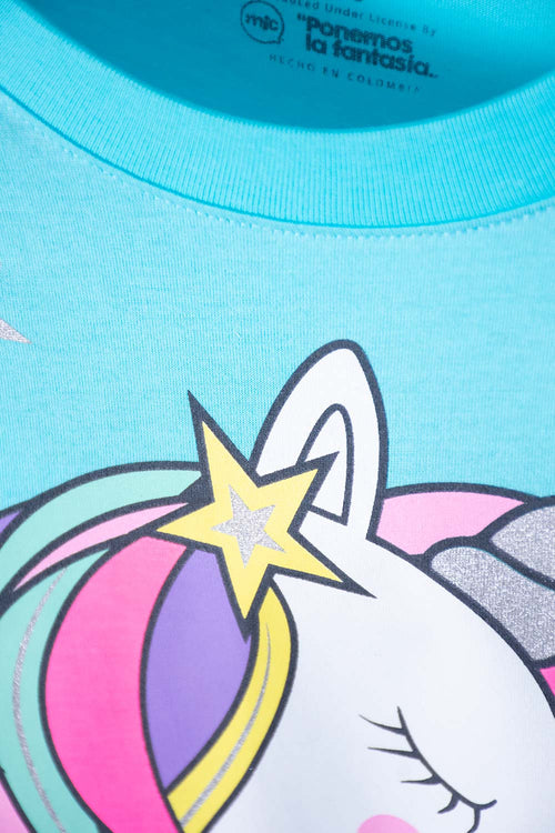 Card slide image -  CAMISETA MIC MANGA CORTA AZUL PARA NIÑA