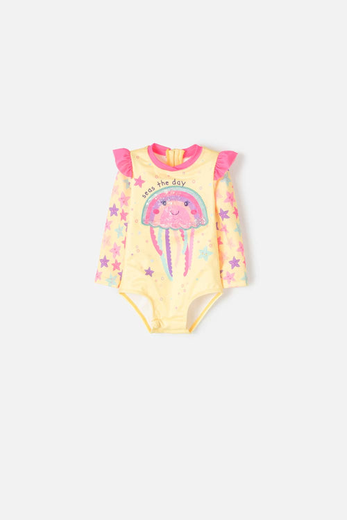Card slide image -  VESTIDO DE BAÑO LITTLEMIC MULTICOLOR MANGA LARGA PARA BEBÉ NIÑA