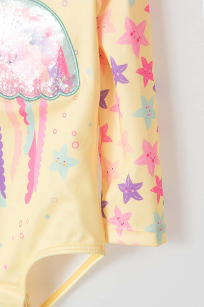 VESTIDO DE BAÑO LITTLEMIC MULTICOLOR MANGA LARGA PARA BEBÉ NIÑA