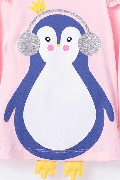  CAMISETA DE LITTLEMIC MANGA LARGA ROSADO PARA NIÑA 2T A 5T