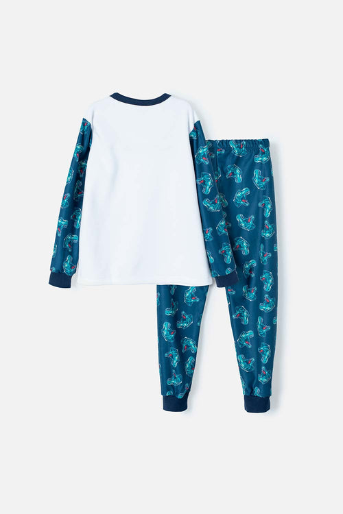 PIJAMA MIC PANTALÓN LARGO BLANCA/AZUL PARA NIÑO