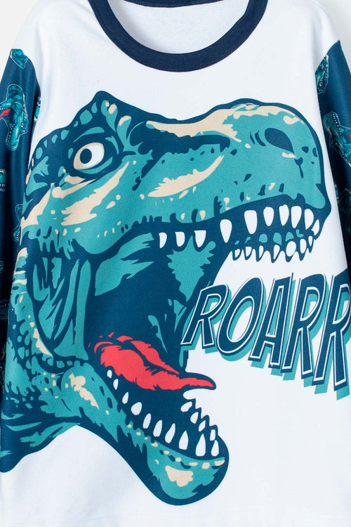 PIJAMA MIC PANTALÓN LARGO BLANCA/AZUL PARA NIÑO