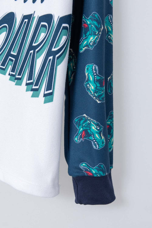 PIJAMA MIC PANTALÓN LARGO BLANCA/AZUL PARA NIÑO