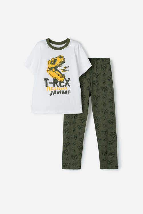 Card slide image -  PIJAMA DE MIC CON PANTALÓN LARGO BLANCO PARA NIÑO