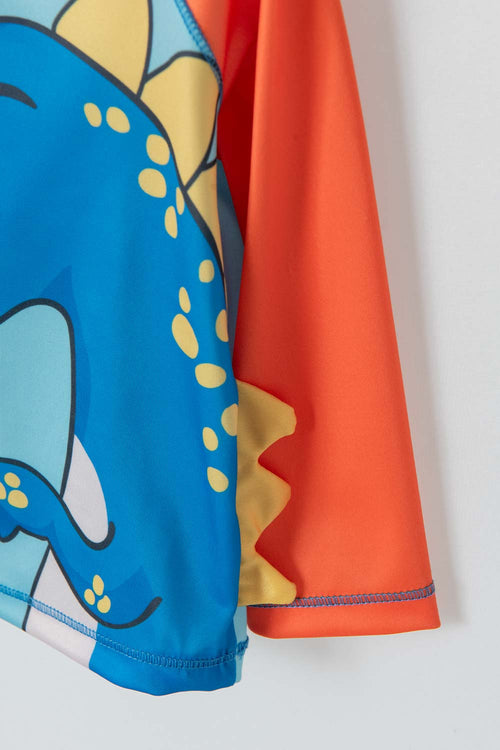 Card slide image -  CONJUNTO DE BAÑO LITTLEMIC MANGA LARGA NARANJA Y AZUL PARA BEBÉ NIÑO