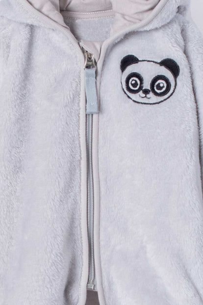 BUZO LITTLEMIC CON CAPUCHA GRIS PARA BEBÉ NIÑO