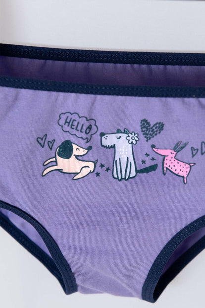 PACK X2 PANTIES PARA NIÑA, MORADO/BLANCO DE LITTLEMIC