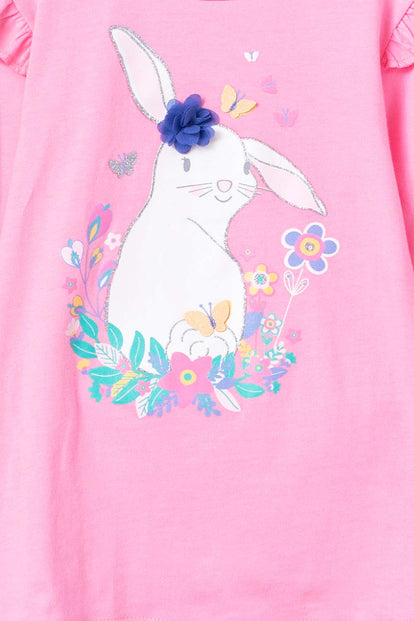  CAMISETA LITTLEMIC MANGA LARGA ROSADA PARA NIÑA 2T A 5T