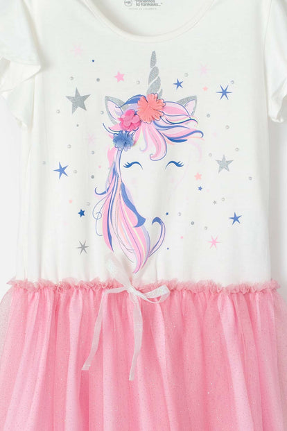 VESTIDO DE MIC MANGA CORTA ROSADO PARA NIÑA