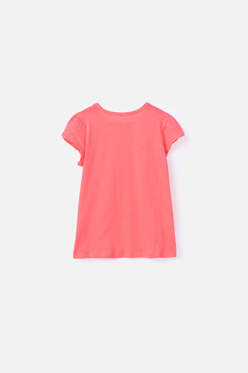 CAMISETA LITTLEMIC MANGA CORTA CORAL PARA NIÑA 2T A 5T