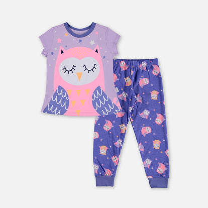  PIJAMA DE LITTLEMIC DE PANTALÓN LARGO MORADO PARA NIÑA 2T A 5T