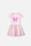 VESTIDO DE MIC CON APLIQUE DE LENTEJUELAS MULTICOLOR PARA NIÑA