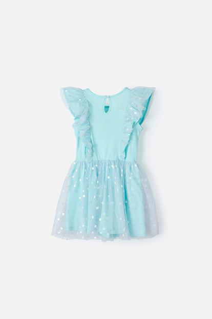  VESTIDO DE LITTLEMIC CON TULL AZUL PARA NIÑA 2T A 5T