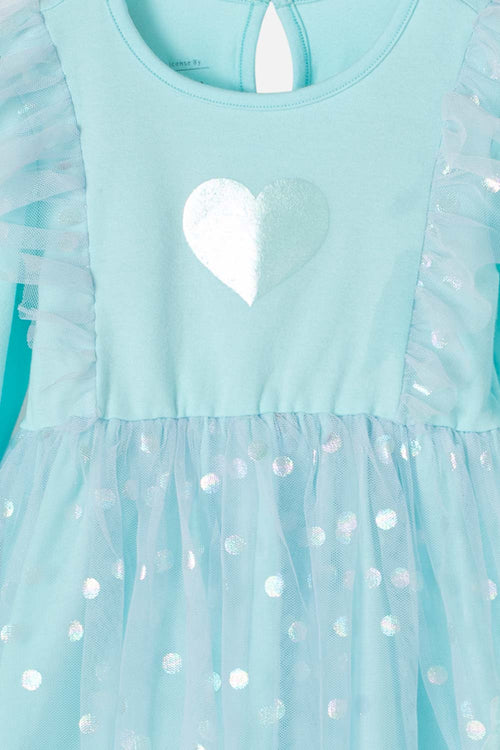 Card slide image -  VESTIDO LITTLEMIC MANGA LARGA VERDE CLARO PARA BEBÉ NIÑA