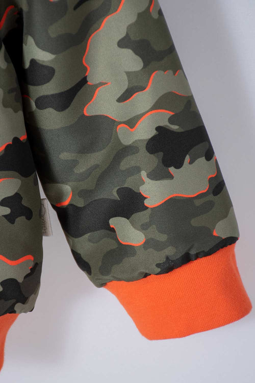 Card slide image -  CHAQUETA DE LITTLEMIC CON CIERRE Y CHOMPA VERDE MILITAR  PARA BEBÉ NIÑO