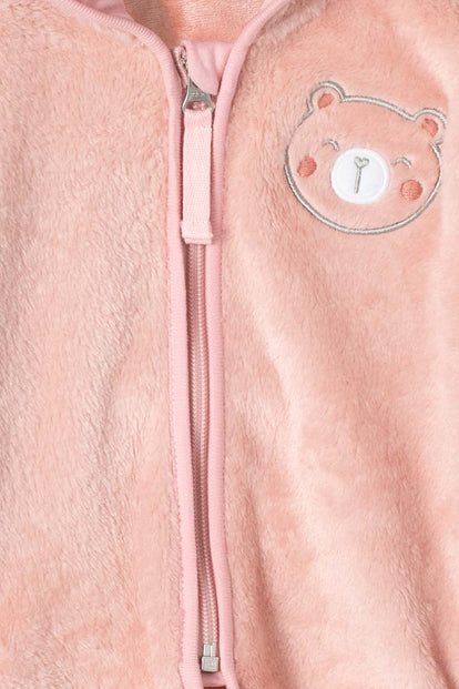 BUZO DE LITTLEMIC CON CAPUCHA ROSADO PARA BEBÉ NIÑA