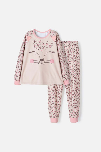 PIJAMA DE MIC CON PANTALÓN LARGO  PALO DE ROSA PARA NIÑA