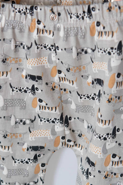 PIJAMA LITTLEMIC GRIS Y MARFIL DE MANGA LARGA PARA BEBÉ NIÑO