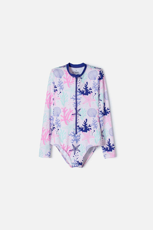 Card slide image -  VESTIDO DE BAÑO MIC MANGA LARGA MORADO PARA NIÑA