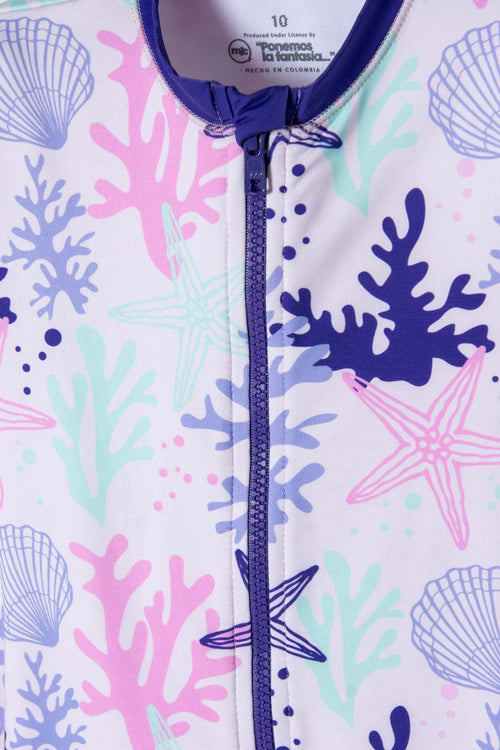 Card slide image -  VESTIDO DE BAÑO MIC MANGA LARGA MORADO PARA NIÑA