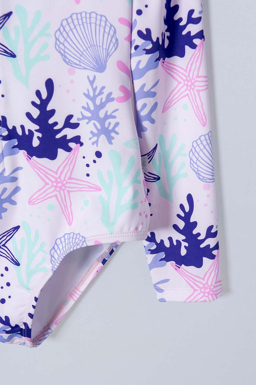 Card slide image -  VESTIDO DE BAÑO MIC MANGA LARGA MORADO PARA NIÑA