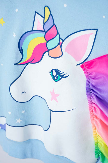 BUZO DE MIC CON CAPUCHA AZUL CLARO PARA NIÑA 2T A 5T