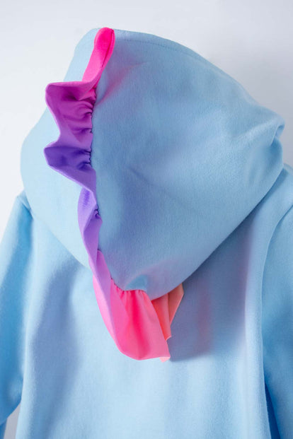 BUZO DE MIC CON CAPUCHA AZUL CLARO PARA NIÑA 2T A 5T