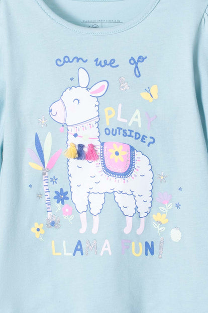  CAMISETA DE LITTLEMIC MANGA LARGA AZUL PARA NIÑA 2T A 5T