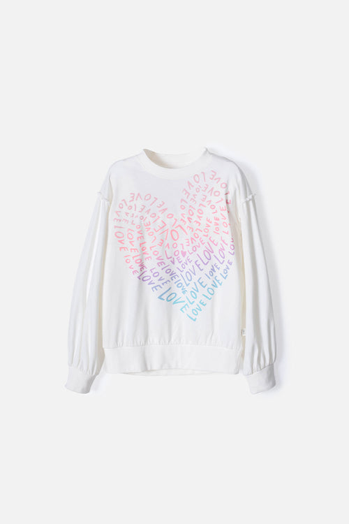 CAMISETA DE MIC MANGA LARGA MARFIL PARA NIÑA