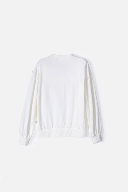 CAMISETA DE MIC MANGA LARGA MARFIL PARA NIÑA