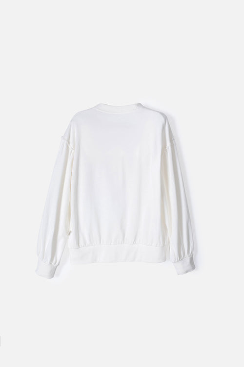 CAMISETA DE MIC MANGA LARGA MARFIL PARA NIÑA