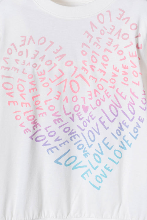CAMISETA DE MIC MANGA LARGA MARFIL PARA NIÑA