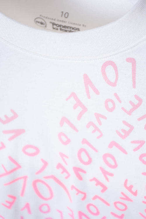 CAMISETA DE MIC MANGA LARGA MARFIL PARA NIÑA