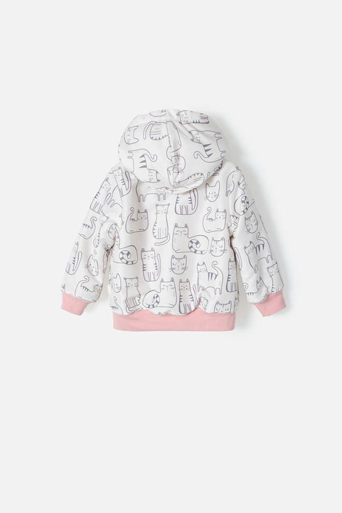 Card slide image -  CHAQUETA DE LITTLEMIC CON CAPUCHA MARFIL Y PALO DE ROSA PARA BEBÉ NIÑA