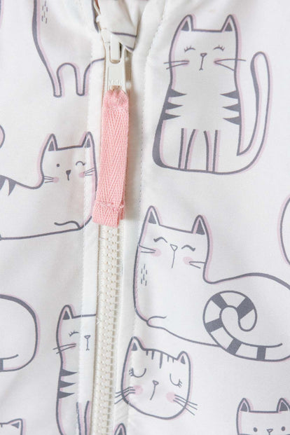 CHAQUETA DE LITTLEMIC CON CAPUCHA MARFIL Y PALO DE ROSA PARA BEBÉ NIÑA